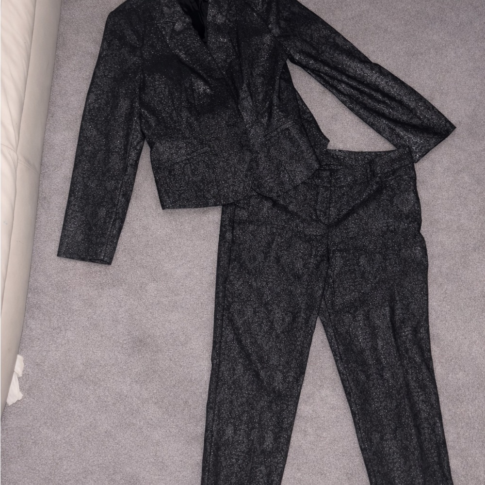 Worthington Women's Shimmering Black Pantsuit - Picture 1 of 6